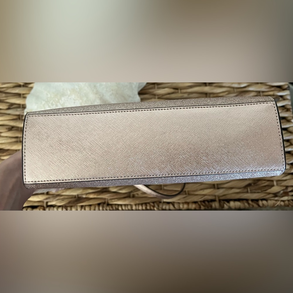 Kate Spade Rose Gold Tinsel Glitter Satchel Crossbody Bag - Picture 7 of 11